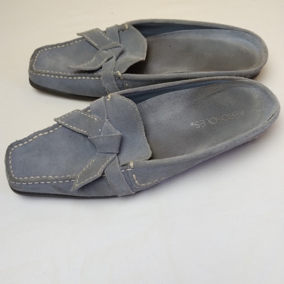 Aerosoles Marine Bio Light Blue Suede Slide Mule Shoes 7.5B - Picture 5 of 15